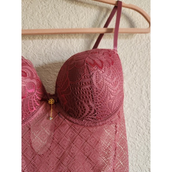 Daisy Fuentes Push- Up Lace Body Suit Lingerie Size L - Picture 3 of 7